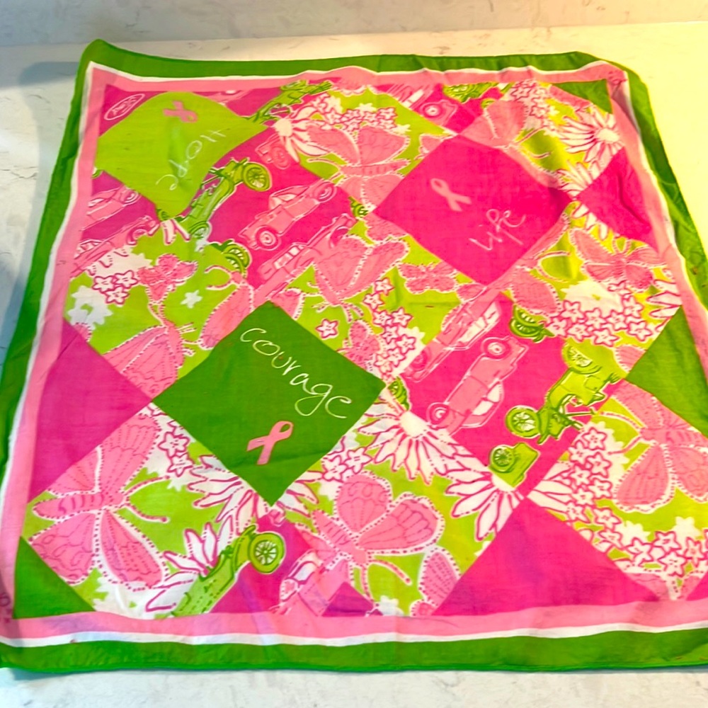 LILLY PULITZER BREAST CANCER SCARF BANDANA